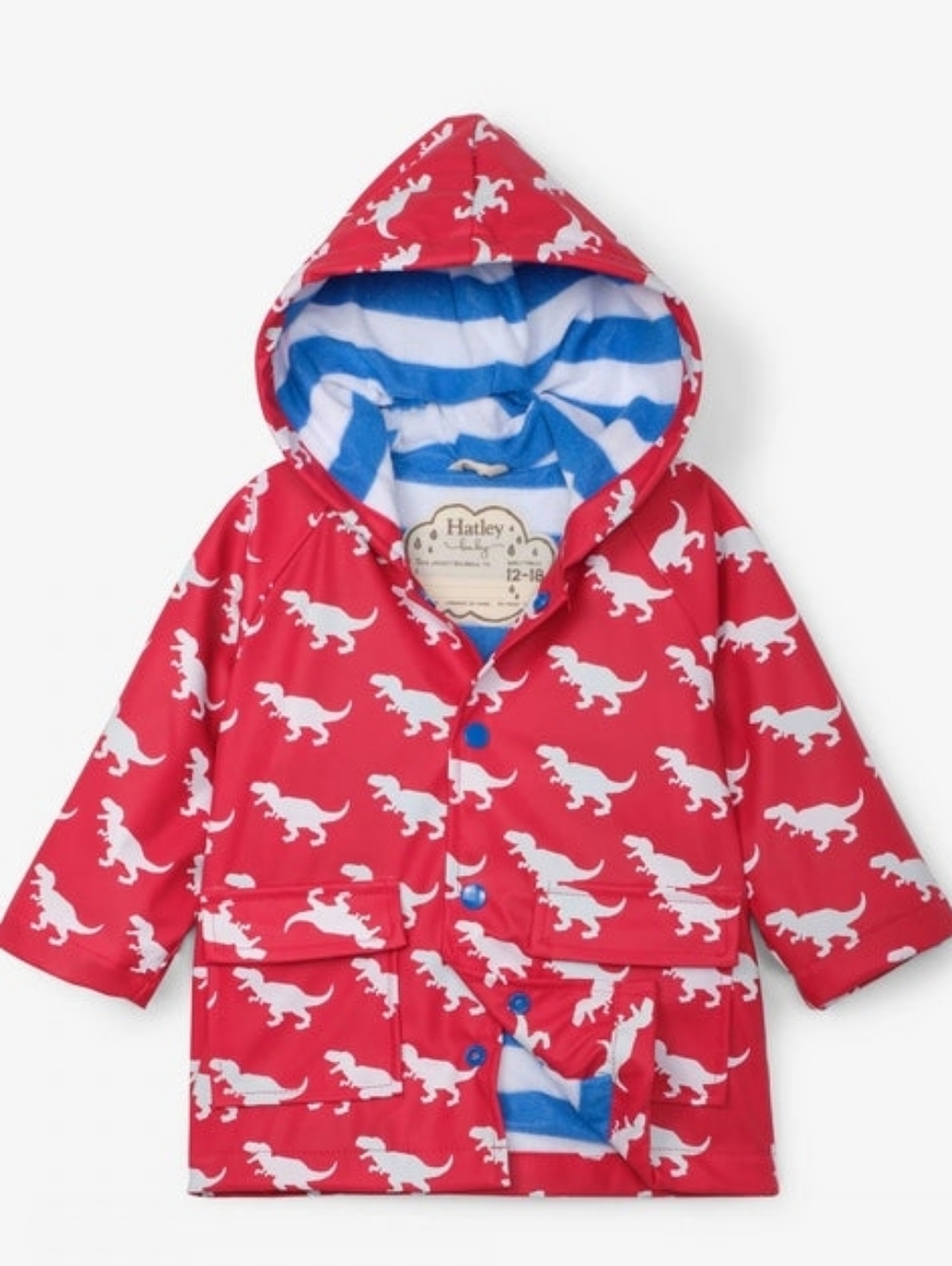 Hatley Kids Color Changing Dinosaur Lined Raincoat | Size 3